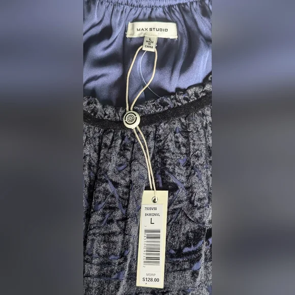NWT ... Max Studio Velvet Burnout Sleeveless Dress Size L - Picture 2 of 12